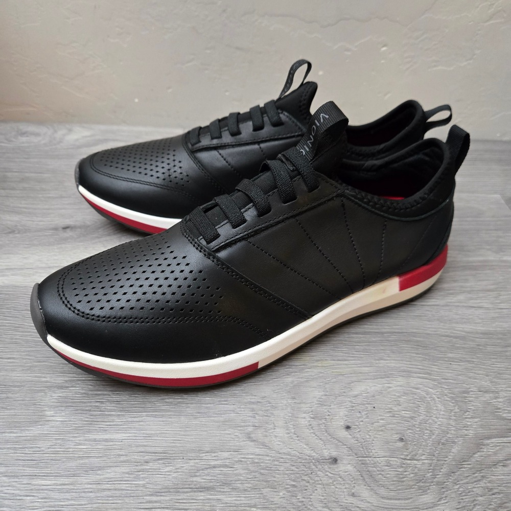 Vionic Black Sneakers 9.5 Trent Perforated Leather Active Low Top Sneaker